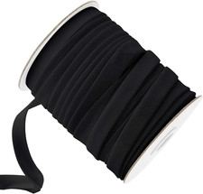 Double Fold Bias Tape Bias Binding Tape for Sewing, Seaming, Hemming, Black