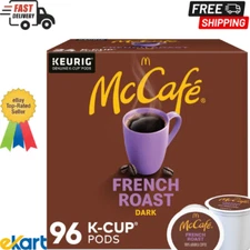 McCafe, French Roast Coffee, Keurig Single Serve K-Cup Pods, 96 Count