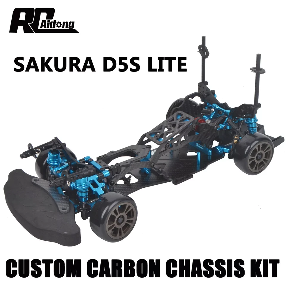 Carbon W/Alu Chassis Conversion Kit for 1/10 3Racing Sakura D5S MINI+MR RC Drift - Bild 2 von 4