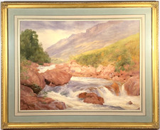 Listed American Artist John Henry Hill (1839-1922) Signed Gouache Painting c1881