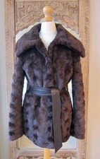 Faux Fur Coat/jacket - Bnwt-chocolate Brown - Size 8 -john Rocha -v Soft