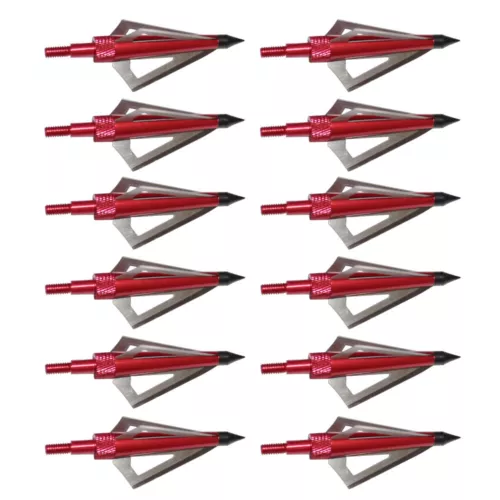 12 piezas de puntas de flecha de arco compuesto de 3 hojas con puntas anchas de caza - Imagen 3 de 31