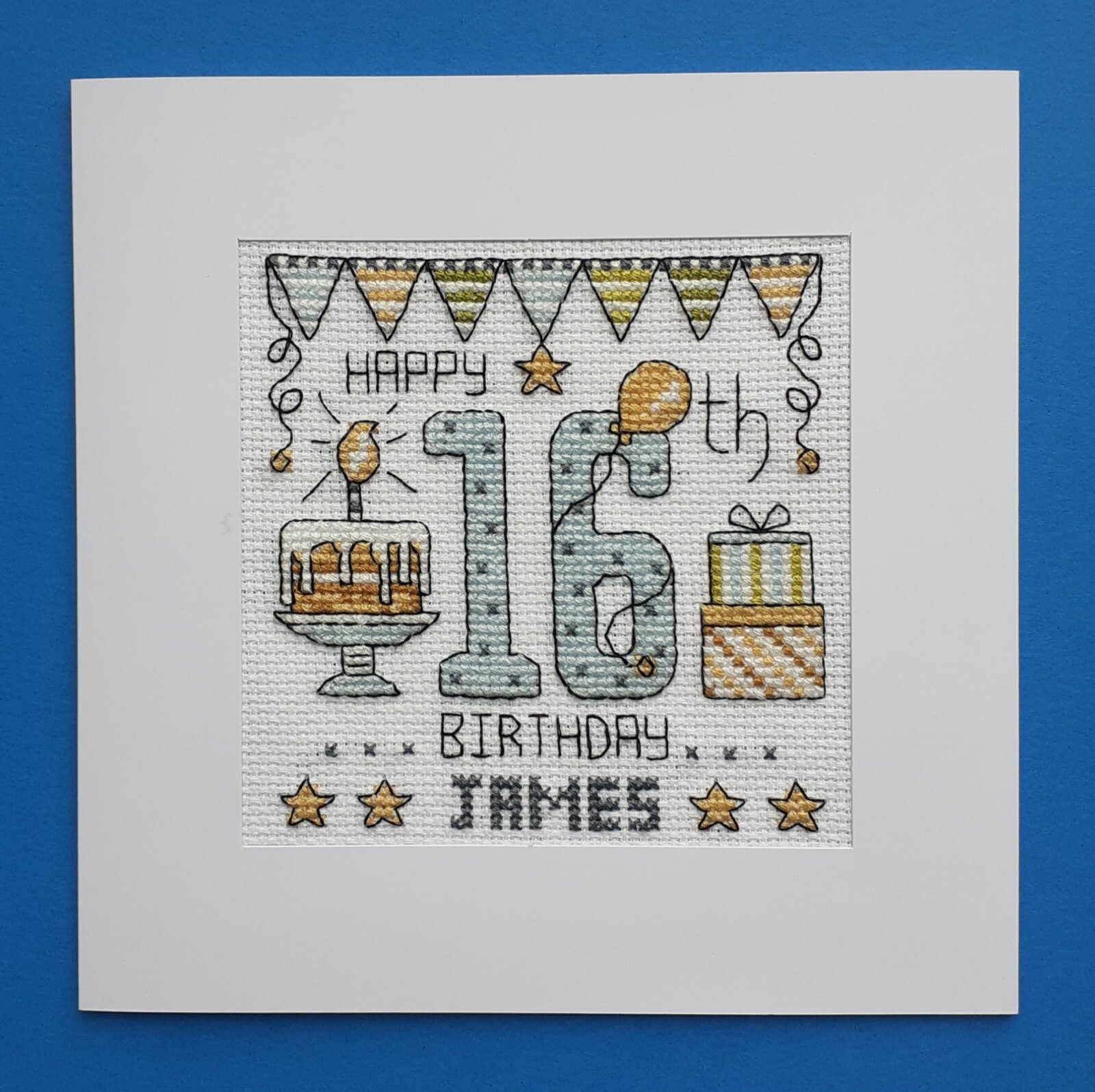 Happy 16th Birthday cross stitch card kit