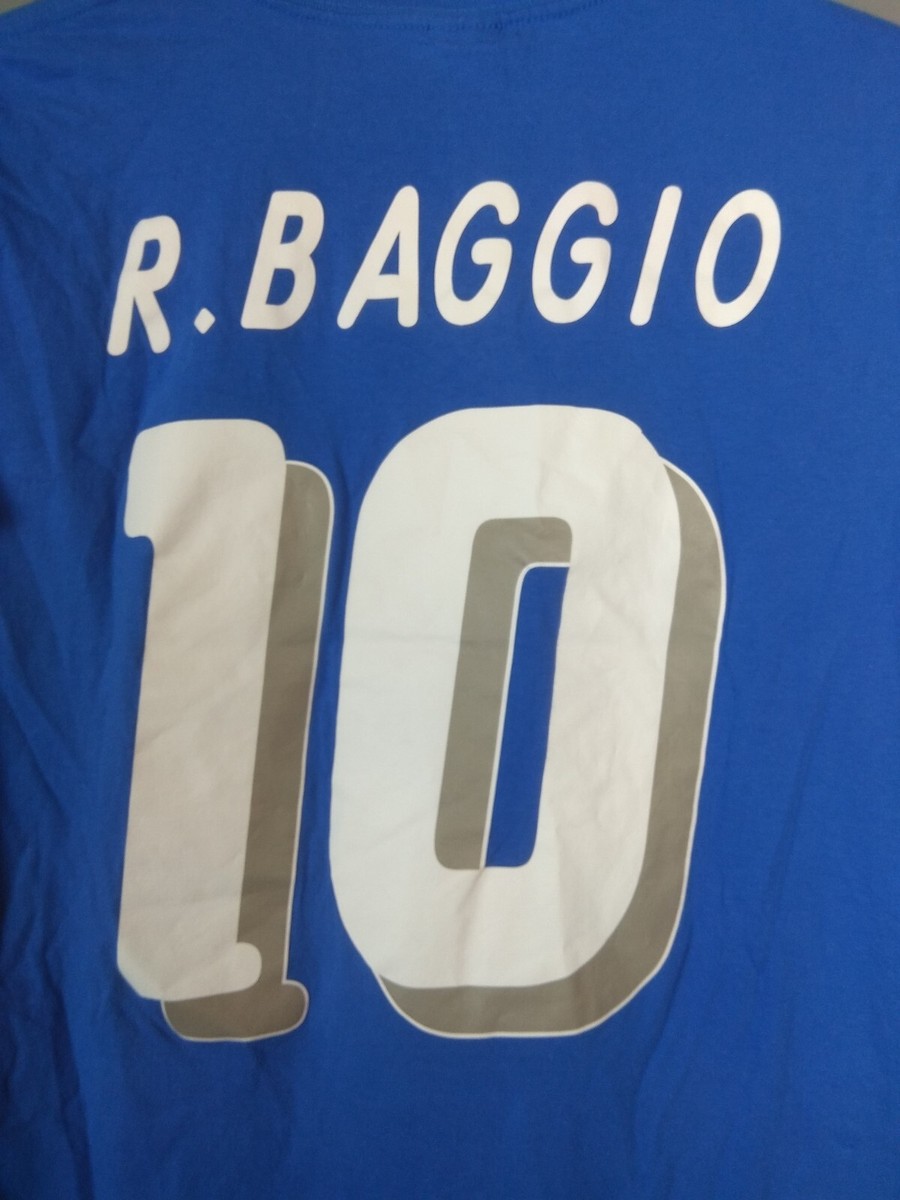 R.Baggio Italy Team Jersey Fan Football Stadium Blue Gildan Mens