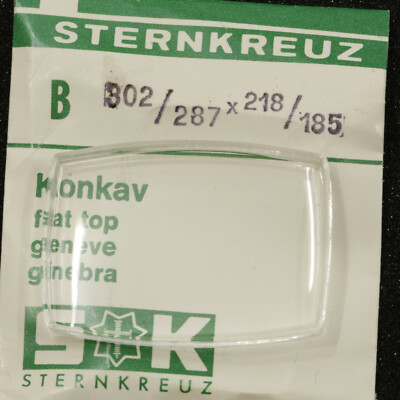 Uhrenglas Ersatzglas Sternkreuz Bale Shape, Ballenform, konkav, flat top, geneve
