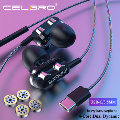 Bass Earphone 3.5mm Usb C Ear Buds Head 