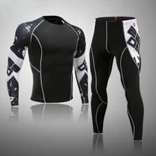 Men's Ski Thermal Underwear Set Motorcycle Skiing Warm Base Layers Sportwear New