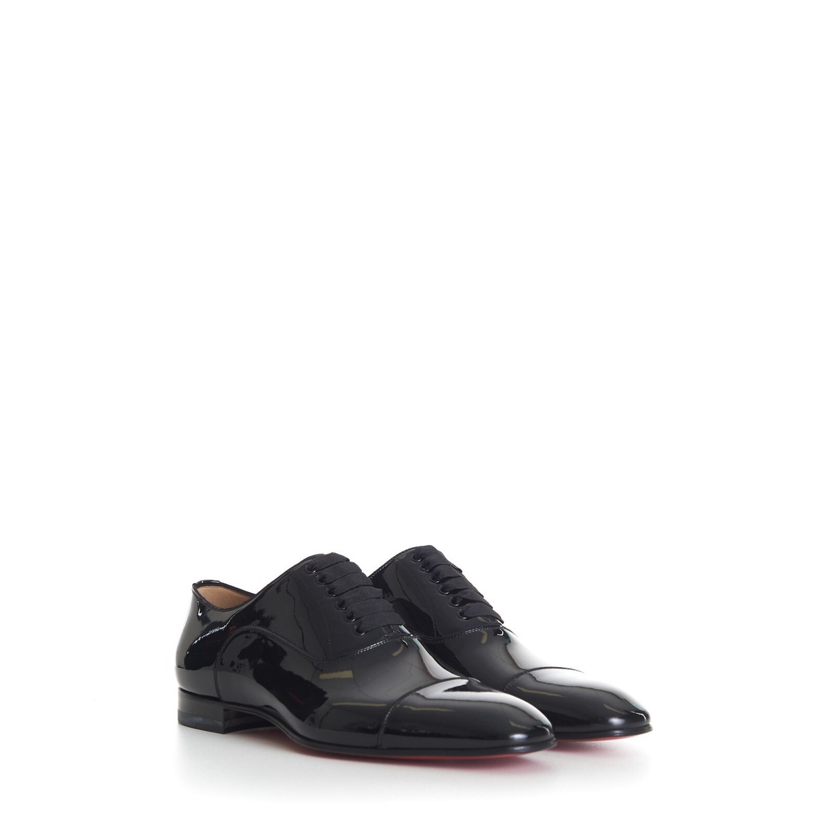 CHRISTIAN LOUBOUTIN 945$ Black Patent Leather Greggo Oxford Shoes