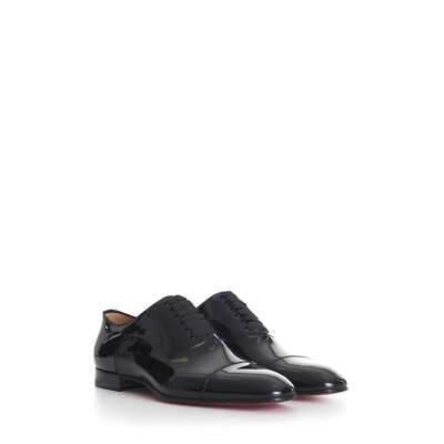 CHRISTIAN LOUBOUTIN 945$ Black Patent Leather Greggo Oxford Shoes