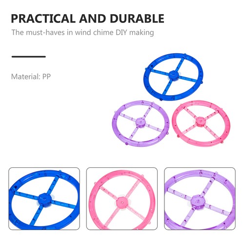3Pcs DIY Wind Chime Supplies Plastic Wind Chime Rings Wind Chime DIY Circles - 第 2/12 張圖片