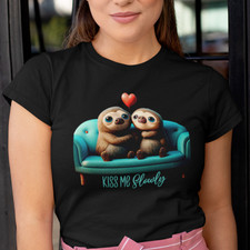 NEW Cute Sloth Short Sleeve Crew Neck Unisex Tee
