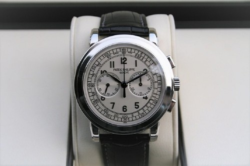 Patek Philippe Chronograph 18kt WG Rare Discontinued Argente A...
