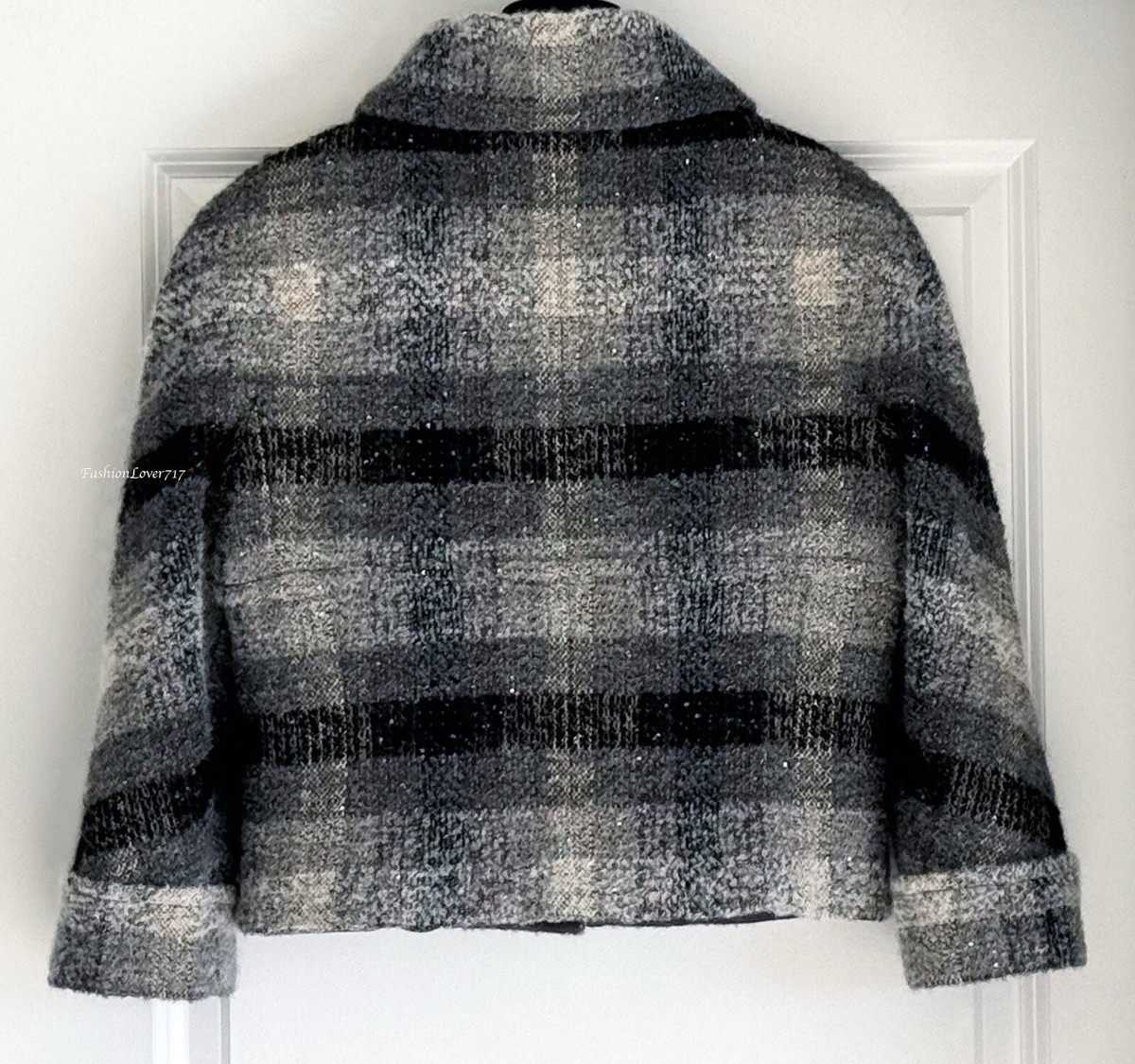 $5750 CHANEL 18B GREY BLACK ECRU CC BUTTONS WOOL FANTASY TWEED