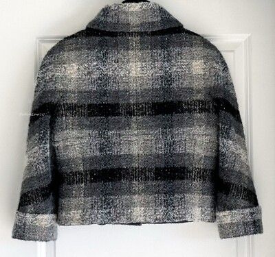 $5750 CHANEL 18B GREY BLACK ECRU CC BUTTONS WOOL FANTASY TWEED