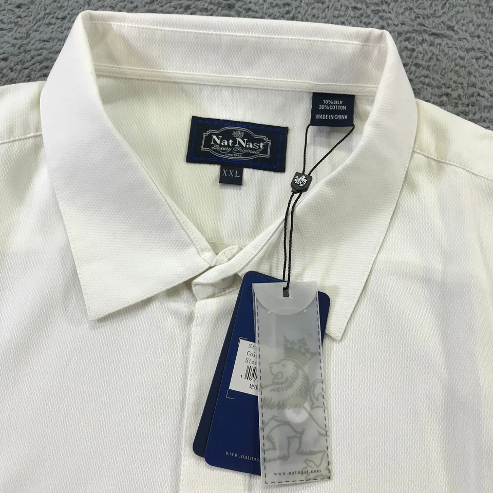 Nat Nast 衬衫男式 2XL XXL 纽扣哈瓦那布学院风牛津口袋 ASHF — 第 4/4 张图片