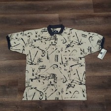 Givenchy Activewear Polo Shirt Mens XL Golf All Over Print Embroidered