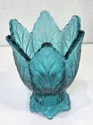 Fenton Art Glass 2 Way Turquois Blue Tulip Candle Holder