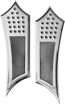 Accutronix FBF01-KDIC Front Floorboards - Extended - Chrome - Knurled - Fl