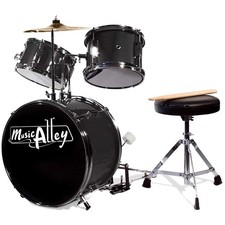 3-Piece Kids Drum Set with Throne  Sticks - Durable Fun for Young Musicians