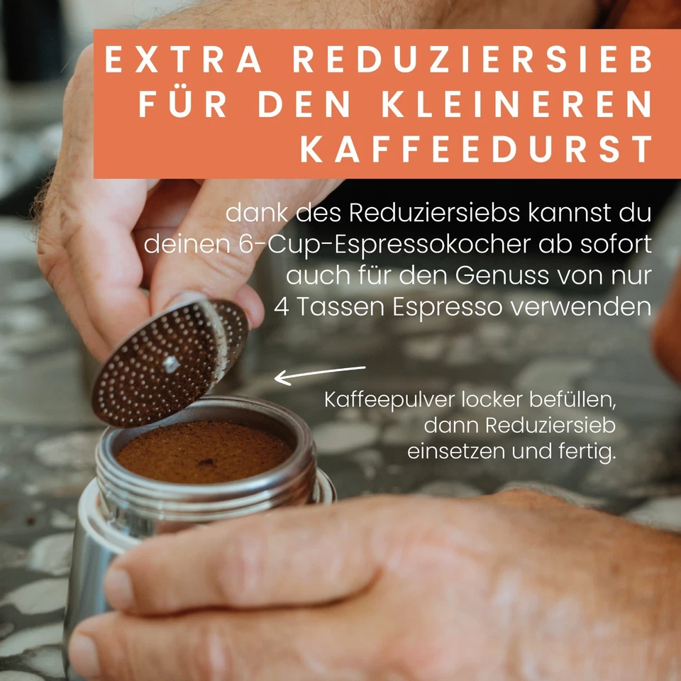 Groenenberg Espressokocher Induktion 4 oder 6 Tassen (200-300 ml) Espressokanne - Bild 2 von 4