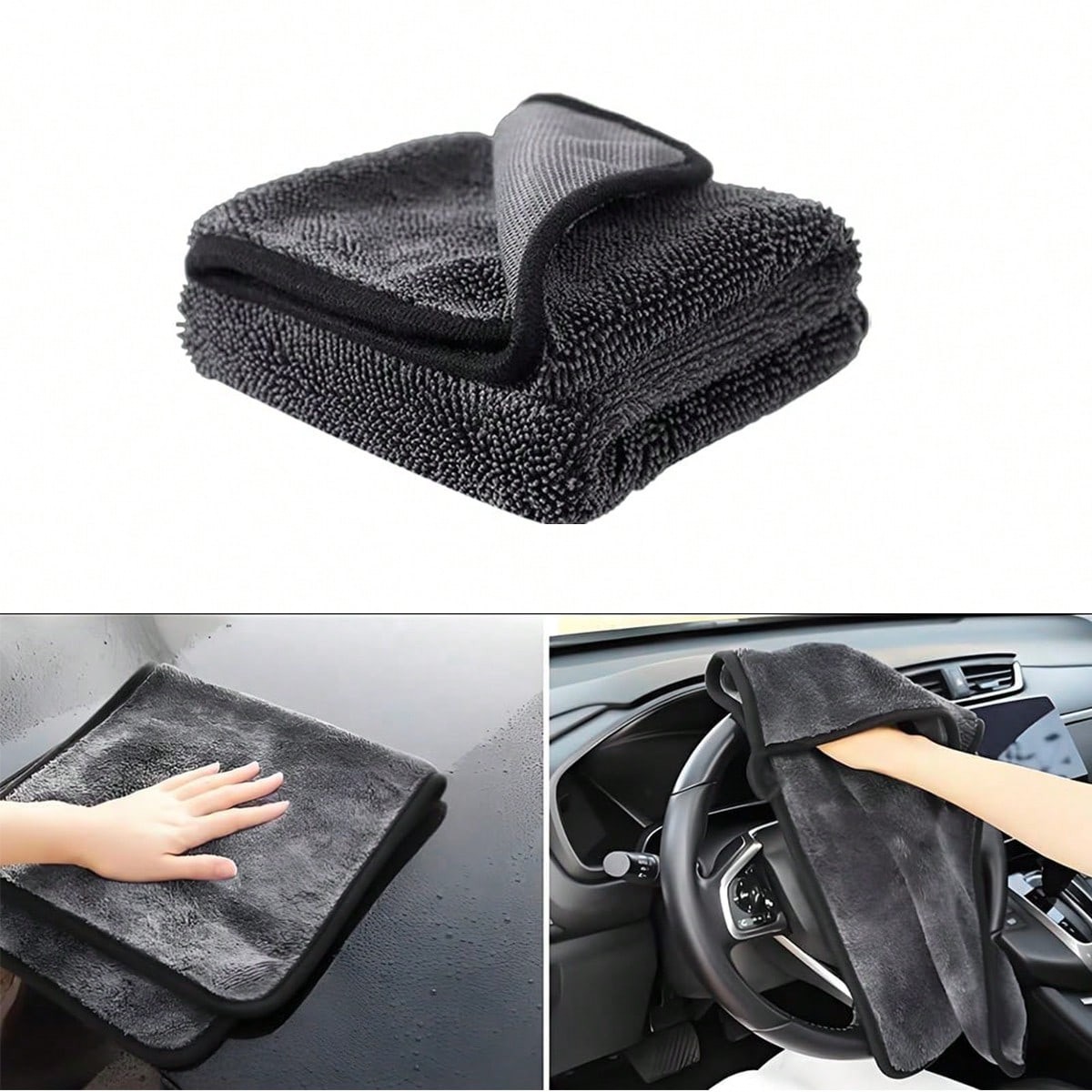 Shiny Wipes Shower Cleaning Cloths - Super Absorbent 15.7x23.6in, Grey US