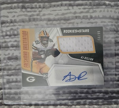 2020 Panini Rookies & Stars - Freshman Orientation Autograph Relics AJ Dillion 