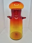 HTF Vintage MCM Blenko Glass 7327s Lidded Canister In Tangerine 17.5” Stunning