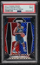 2017-18 Panini Prizm Red White & Blue Donovan Mitchell #117 PSA 9 MINT 0m5n
