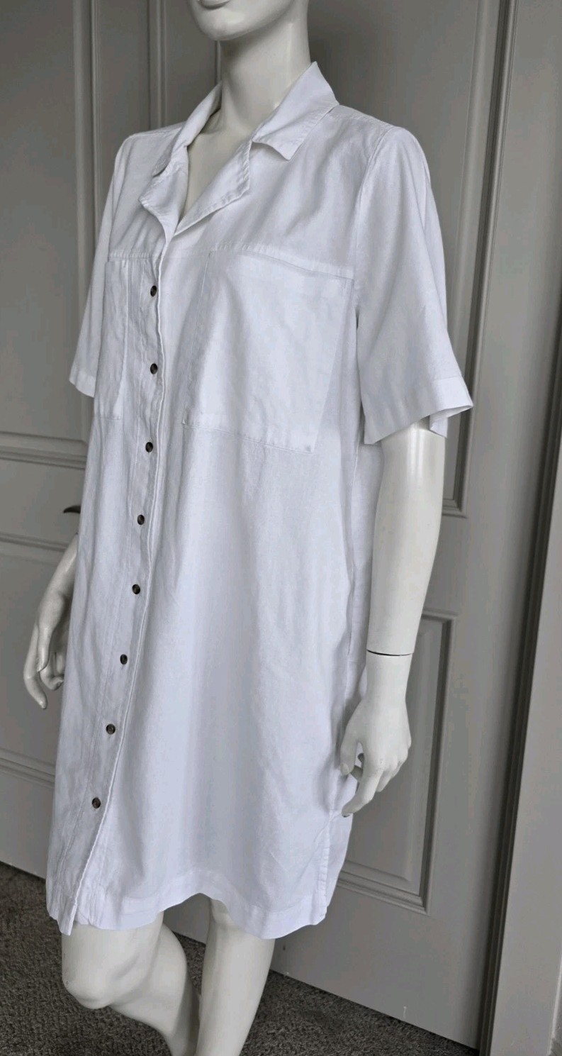 Universal Thread White Linen Button Down Short Sl… - image 5