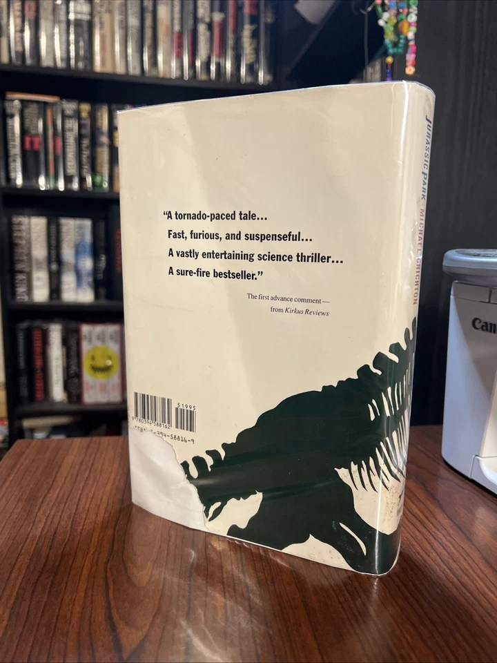 Jurassic Park by Michael Crichton 1990 HC/DJ First Trade Edition Later Print Foto 4 de 4