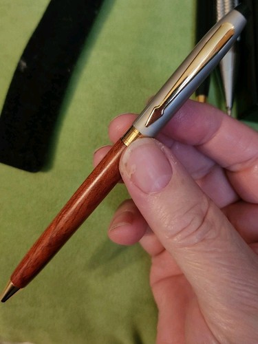 Parker Ballpoint Pen Vintage Beautiful Condition Wood And Metal