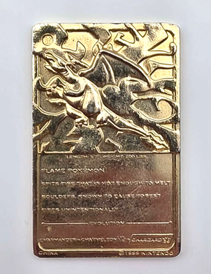 99 Burger King Pokémon Charizard 23K Gold Plated Metal Card