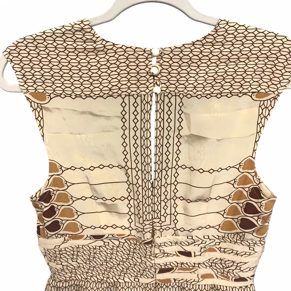 Vestido Bufanda Tracy Reese Empire Cintura Seda Ajuste y Acampanado Regency Crudo Para Mujer Talla 8” Foto 4 de 4