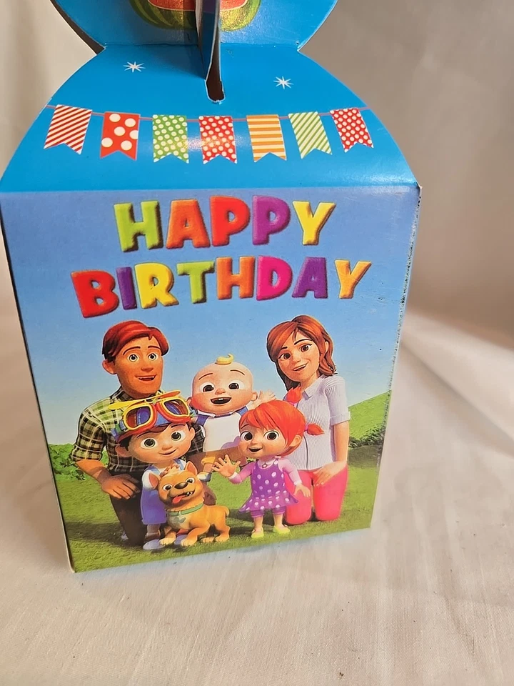 12ct Cocomelon Party Favor Candy/Treat Boxes Loot Goody Treat Bag Happy Birthday - Imagem 3 de 4