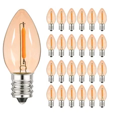 C7 Gold LED Filament Bulb Mini Night Light E12 E14 Edison Screw 110V Dim
