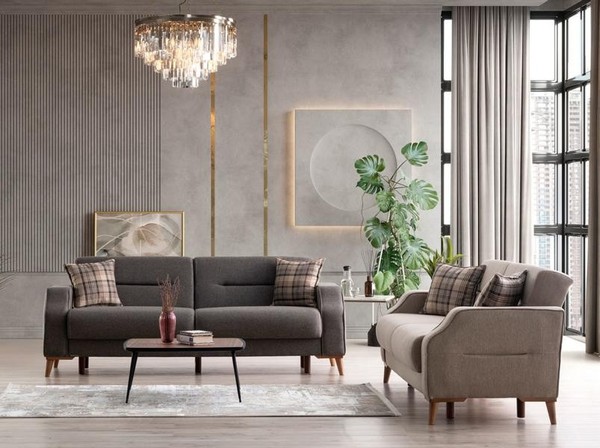 Komfortable Sofagarnitur 3+3 Sitzer Stilvolles Design FüR Entspanntes Wohnen-image