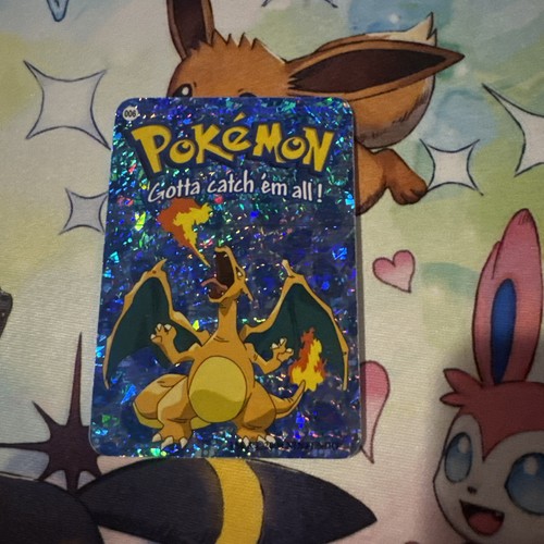 2000 Charizard Pokemon #6 Blue Prism - Holo Vending Sticker NM+