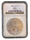 2000 American Silver Eagle $1 Dollar Coin One Troy Ounce 0.999 Fine NGC MS69