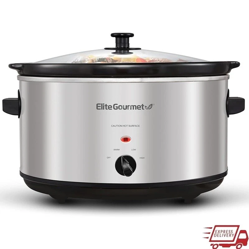 Jumbo Oval Slow Cooker 8.5 Qt Adjustable Settings Easy Cleanup ETL Listed 300W