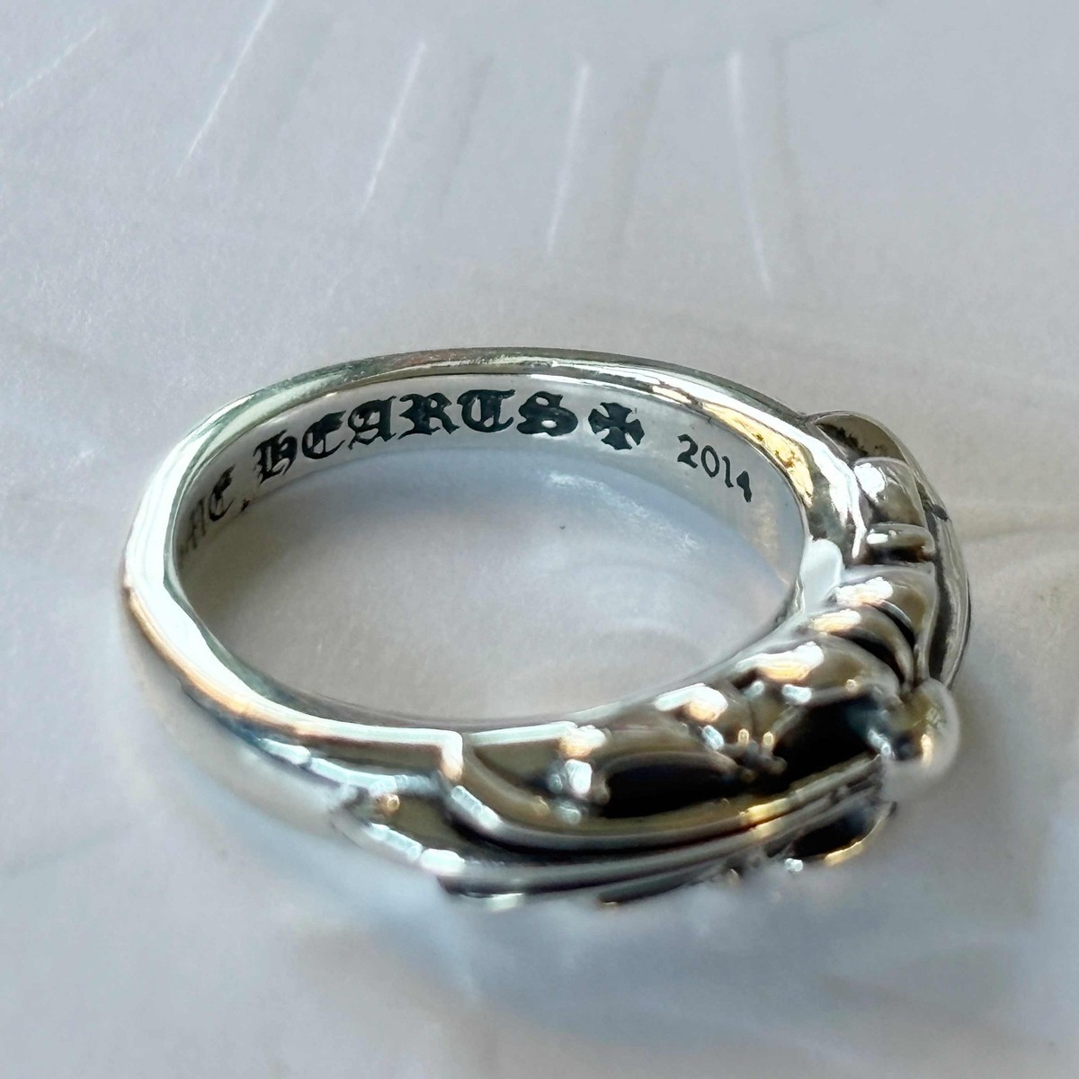 正規品 CHROME HEARTS BABY CLASSIC RING Chrome Hearts Baby Classic Floral Cross Ring Size 4 (Brand New) | eBay
