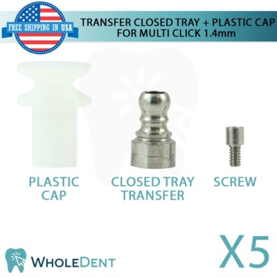 5X Impression Coping Closed Tray Transfer For Multi Unit 1.4mm System Abutment