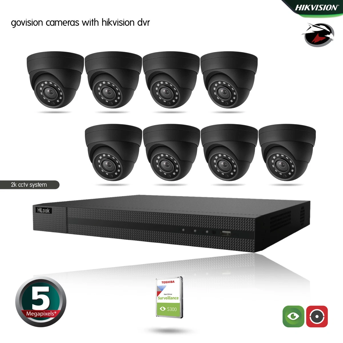 Hikvision 5mp sales camera system
