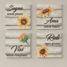 Set di Quadri su Tela con Scritte Motivazionali |Q1109| Decorazione Shabby Chic