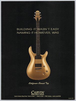 2005 CARVIN California Carved Top Gold Electric Guitar Vintage Print Ad