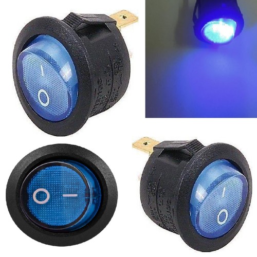 INTERRUTTORE a bilanciere rotondo luminoso 230V 6A rosso verde blu giallo 20mm - Foto 9 di 10