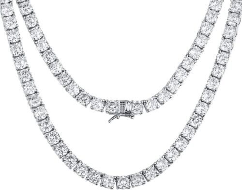 Elegant 6mm Cubic Zirconia Tennis Necklace - Adjustable Length 14-24" for All