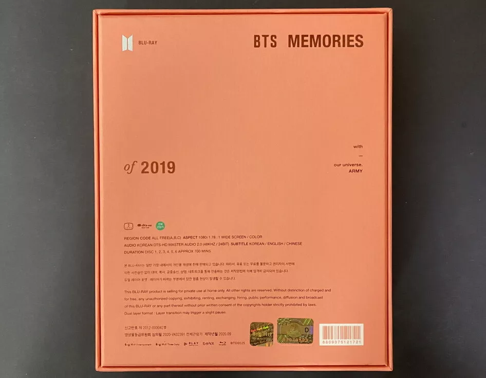 BTS Memories 2019 Blu-ray 韓国盤 フォトセット付き - K-POP・アジア