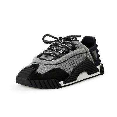 Dolce & Gabbana Women's Logo Print NS1 Wool Leather Athletic Sneakers Shoes