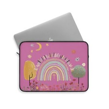 Sunshine and Rainbows Laptop Sleeve in Light Pink