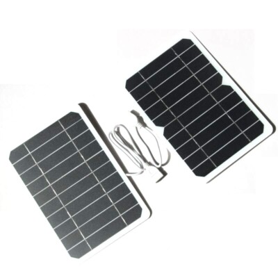 5W 5V Solar Panel USB Power Bank Outdoor Camping Hiking